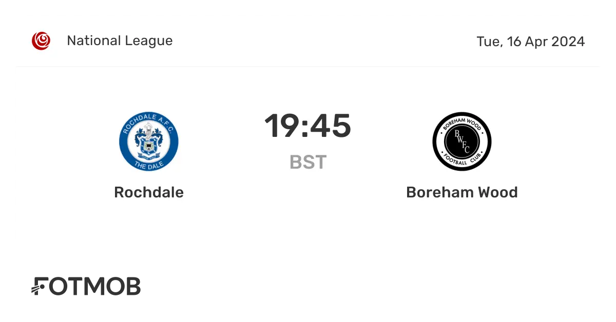 Rochdale vs Boreham Wood: A Battle on the Pitch
