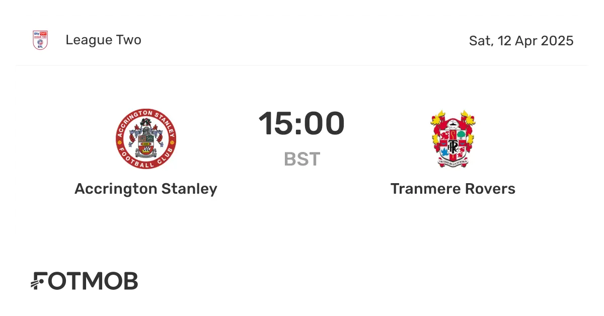 Tranmere Rovers vs Accrington Stanley: A Thrilling Encounter